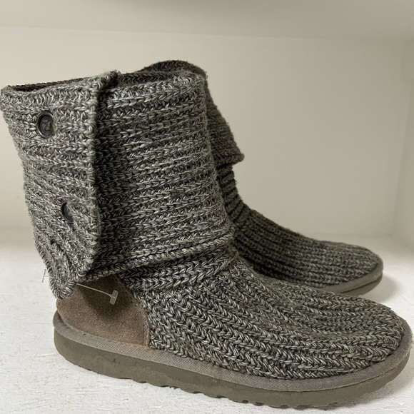 UGG Charcoal Knit Fold-Over Boots - Picture 3 of 5